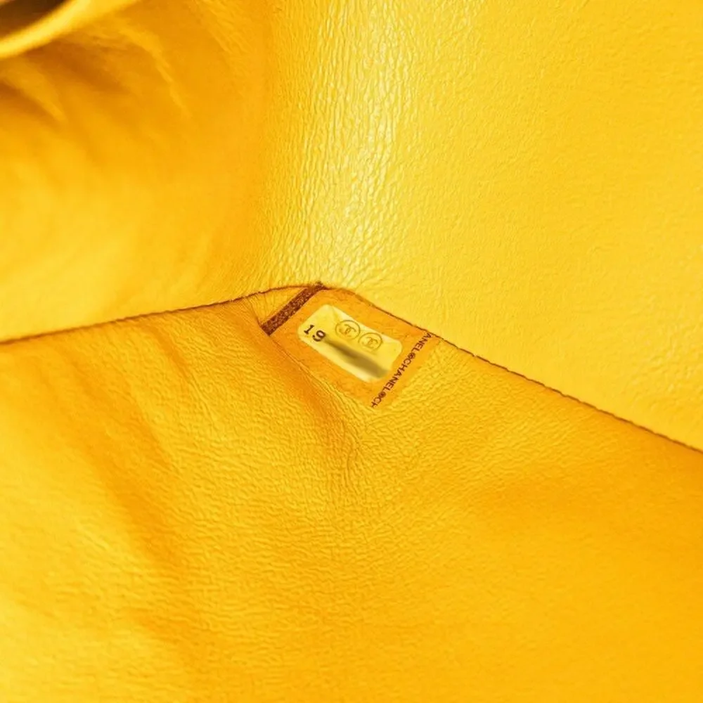 Chanel Matelasse Lambskin Coco Mark Flap Chain Shoulder Bag Yellow